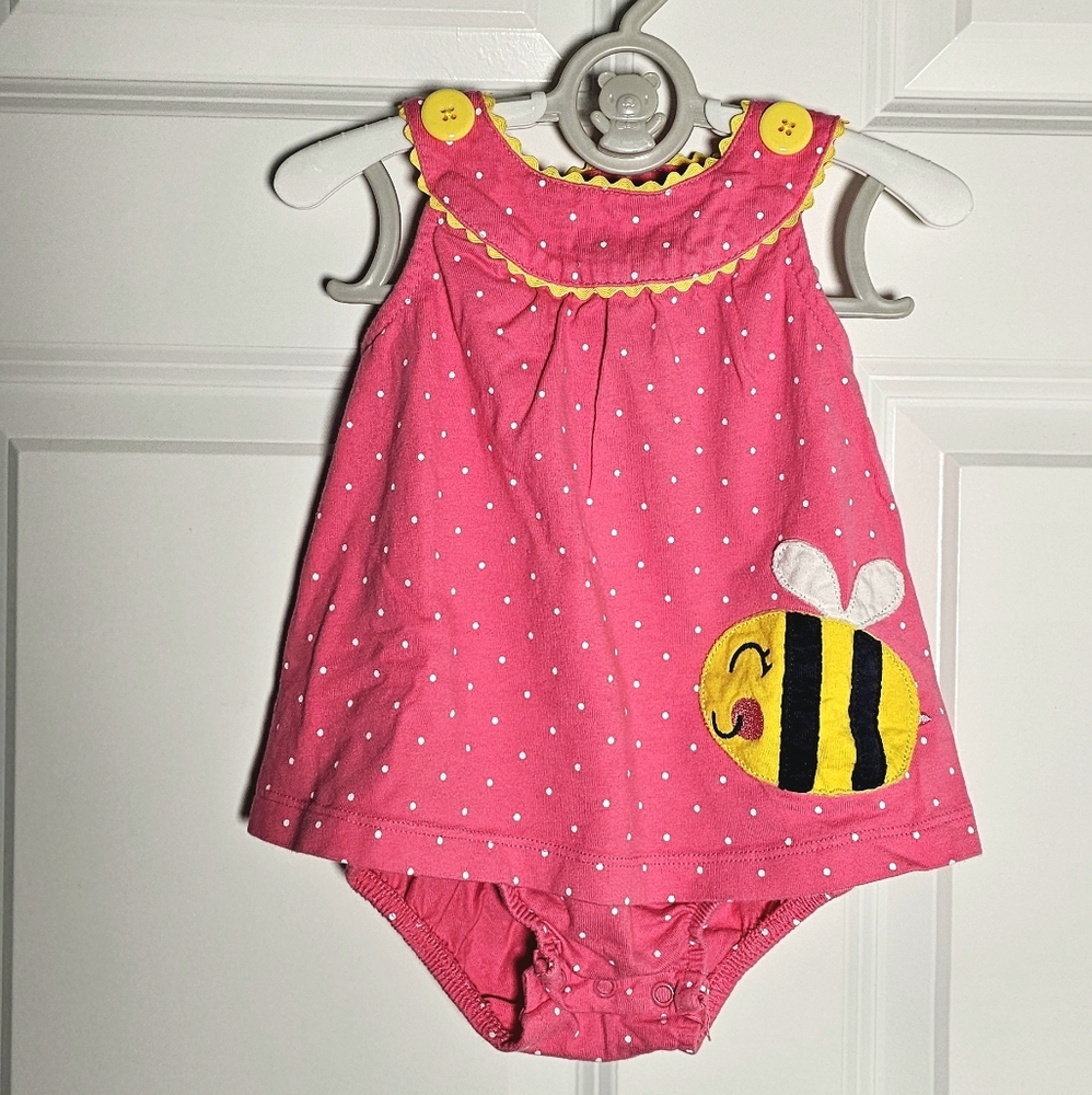 Carter's Pink Polka Dot Diaper Cover with Bee Design
